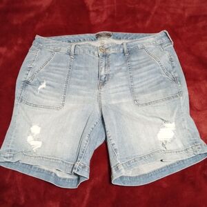 Torrid Light Blue Distressed Jean Shorts
